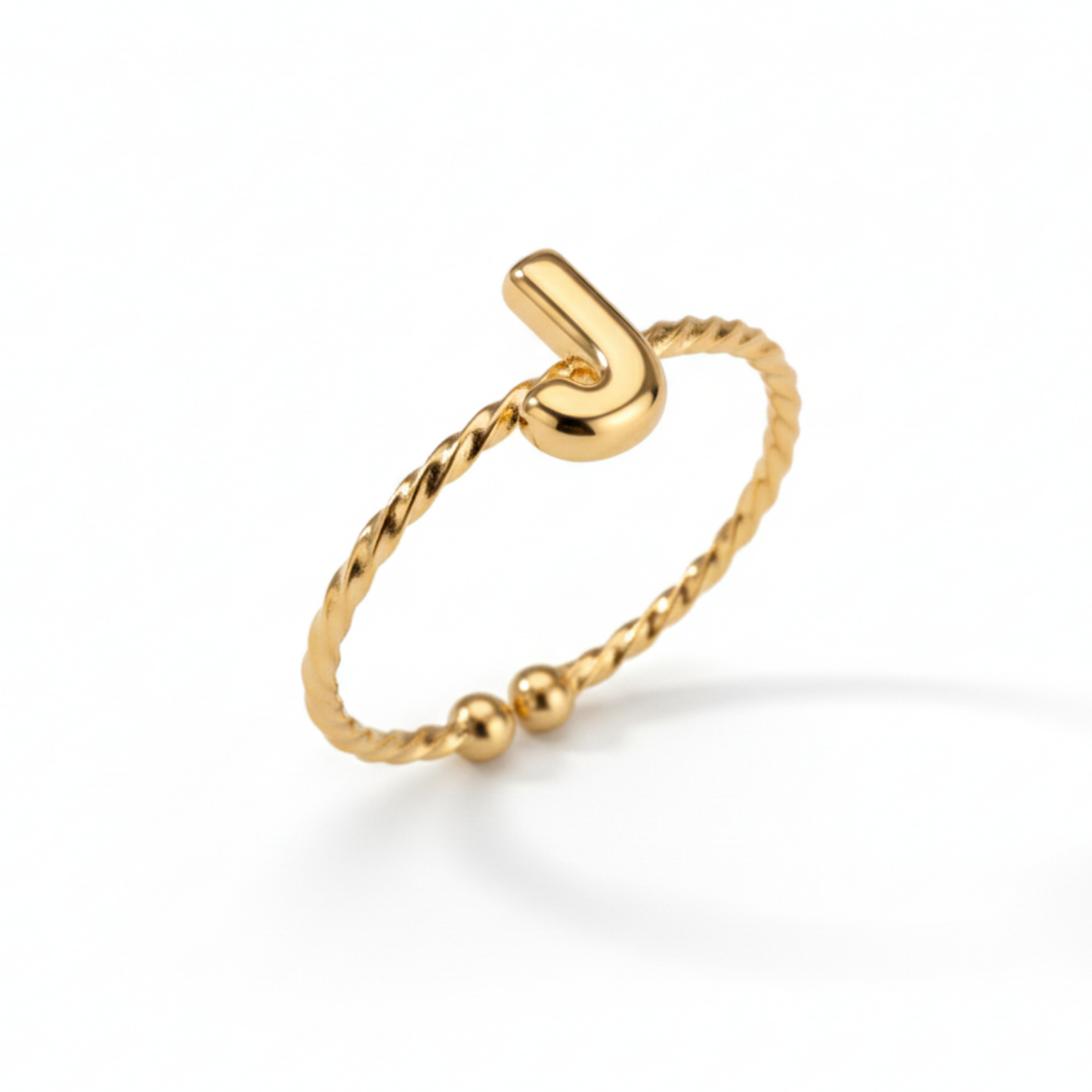 Anel Ajustável com Inicial "Minimalista"