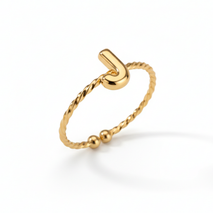 Anel Ajustável com Inicial "Minimalista"