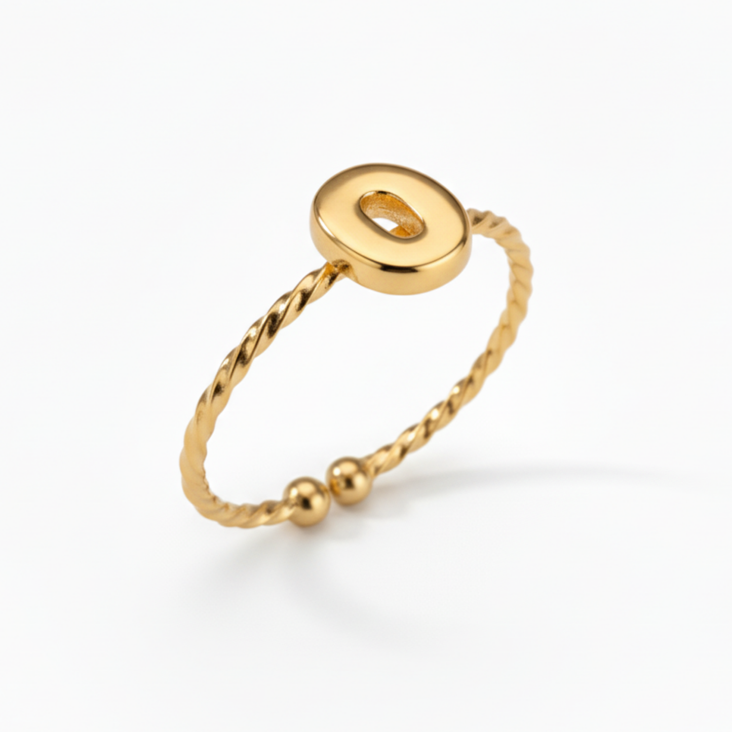 Anel Ajustável com Inicial "Minimalista"