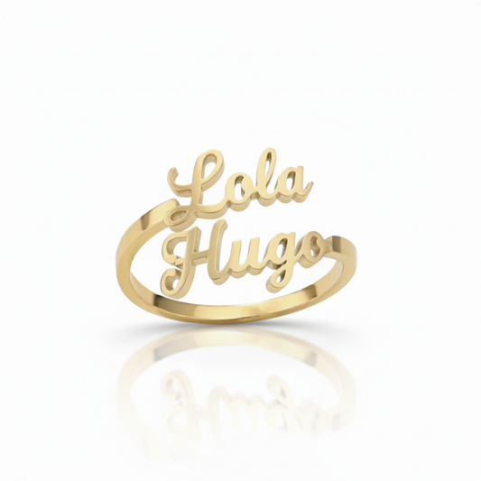 Anel Ajustável com Nome "Dupla Escrita"