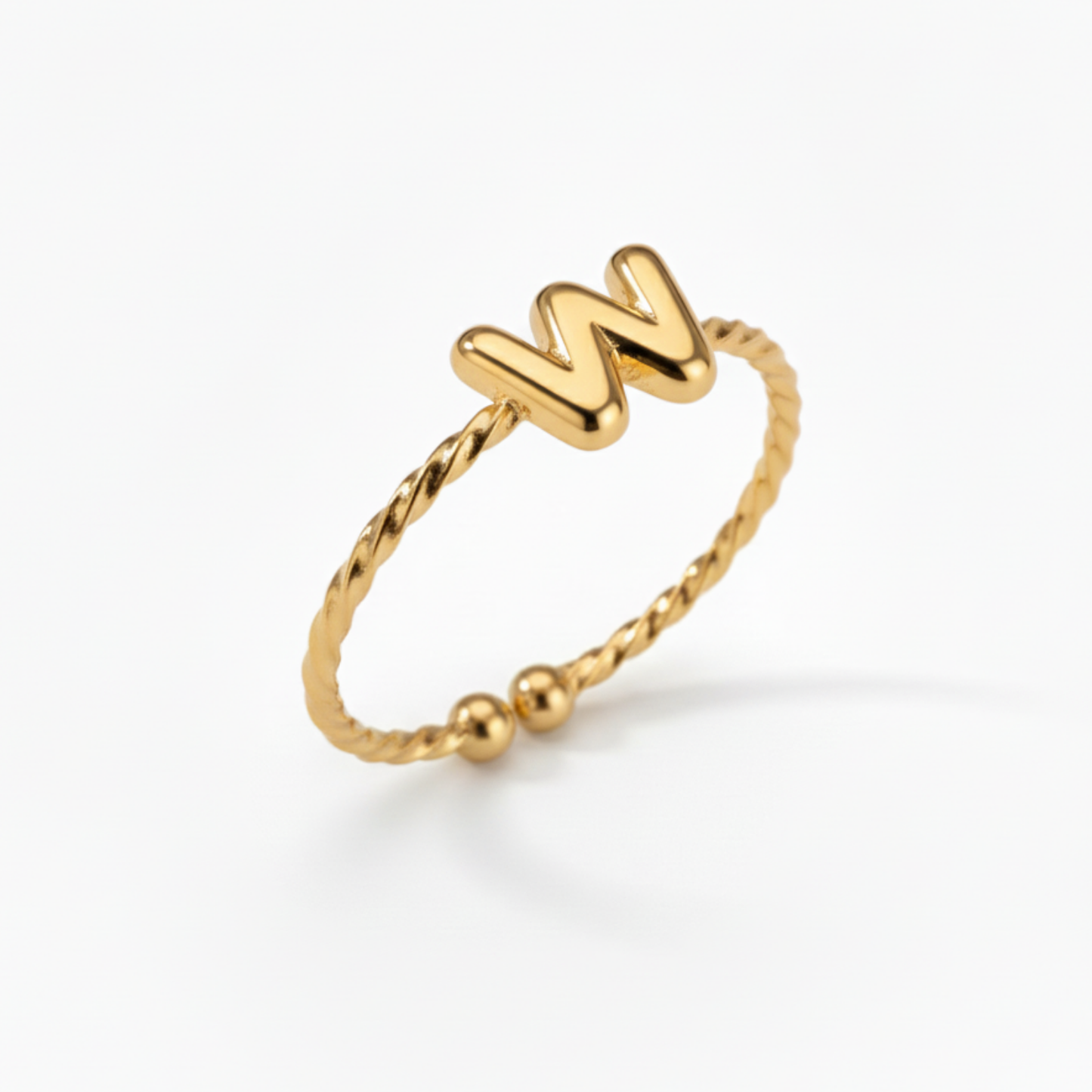 Anel Ajustável com Inicial "Minimalista"