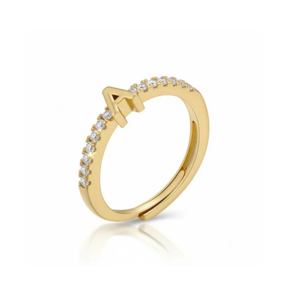 Anel Ajustável com Inicial "Sparkle"