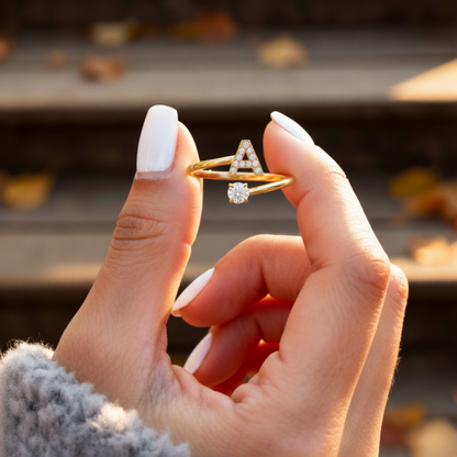 Anel Ajustável com Inicial "Clássico"