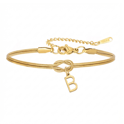 Pulseira de Dupla Inicial "Knot"