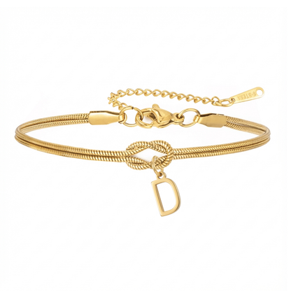 Pulseira de Dupla Inicial "Knot"