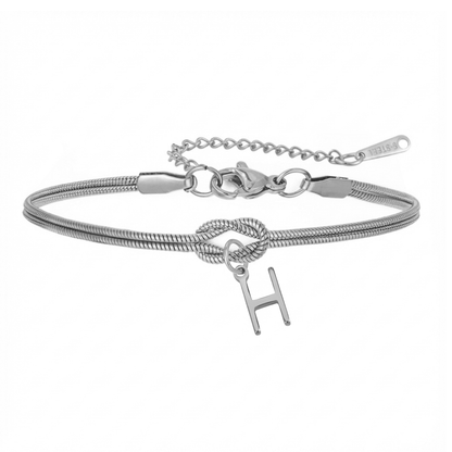 Pulseira de Dupla Inicial "Knot"