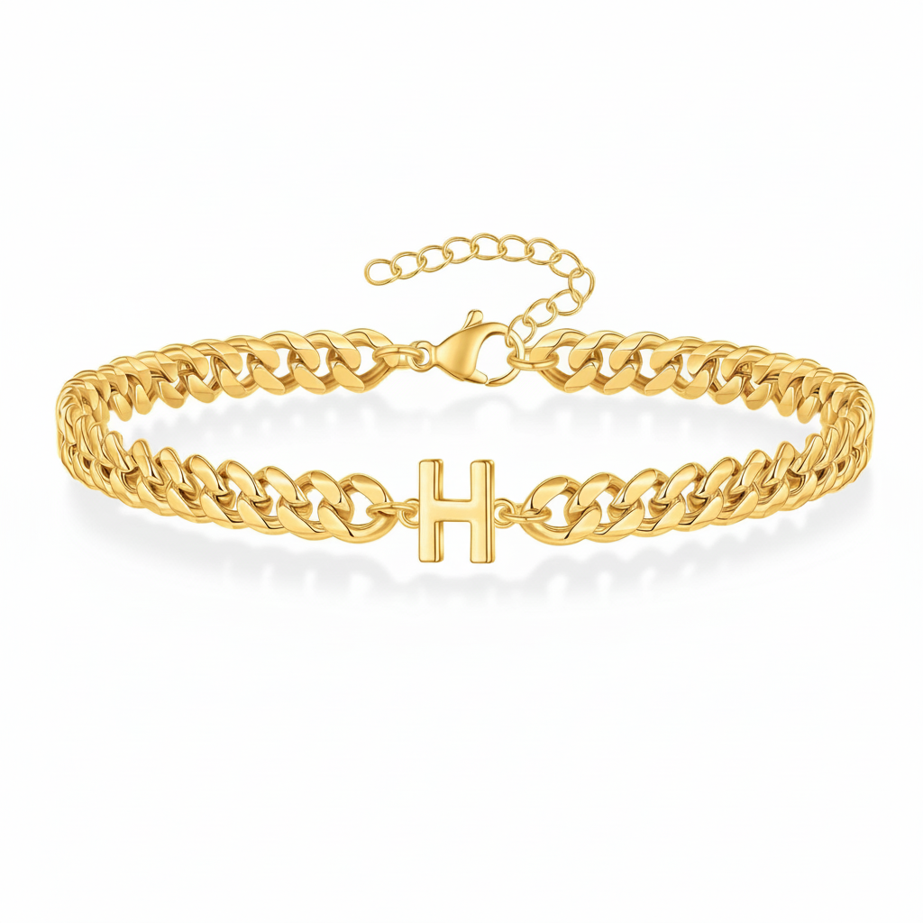 Pulseira Inicial "Curb Letter"