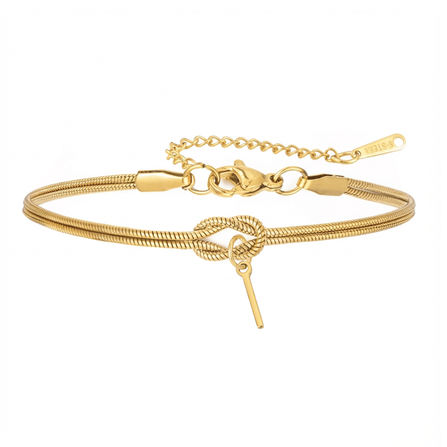 Pulseira de Dupla Inicial "Knot"