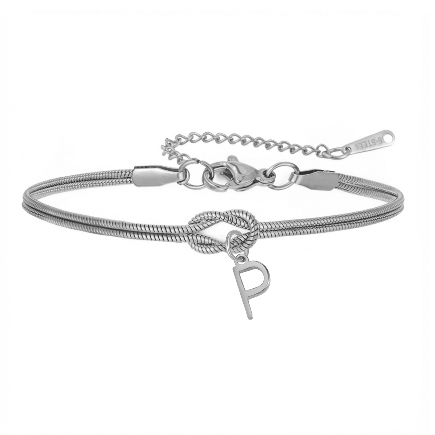 Pulseira de Dupla Inicial "Knot"