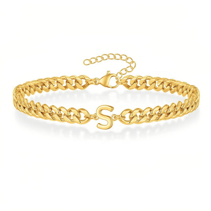 Pulseira Inicial "Curb Letter"
