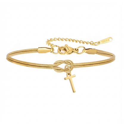 Pulseira de Dupla Inicial "Knot"