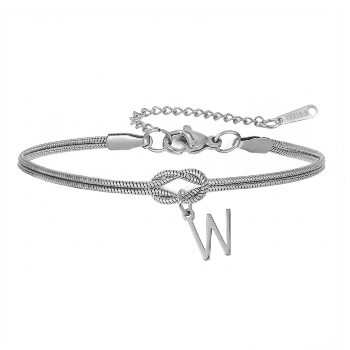 Pulseira de Dupla Inicial "Knot"