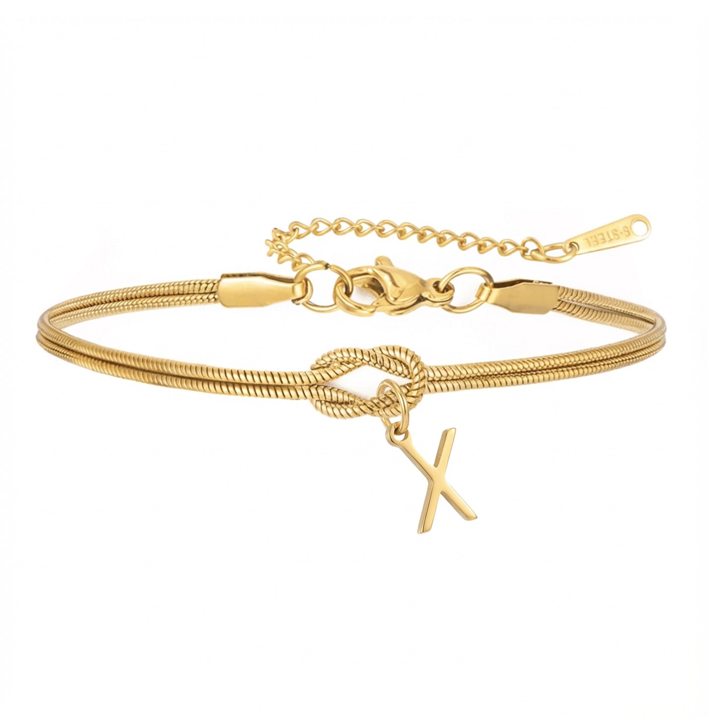 Pulseira de Dupla Inicial "Knot"