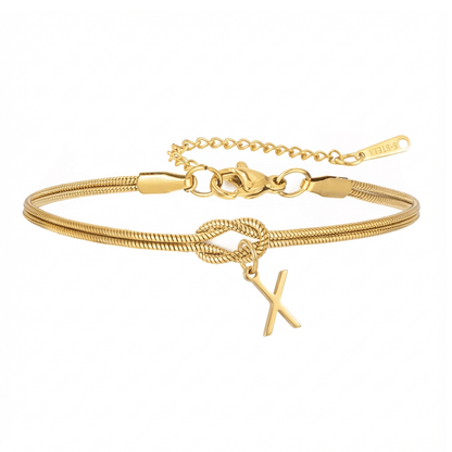 Pulseira de Dupla Inicial "Knot"