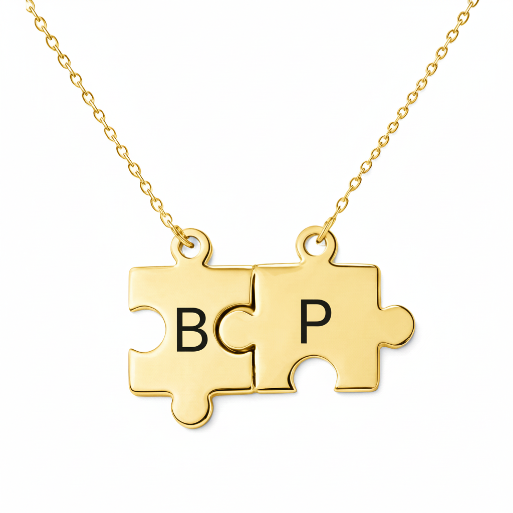 Colar com Inicial "Laço Quebra-Cabeça"