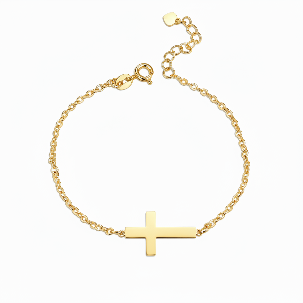 Pulseira com Nome "Sideways Cross"