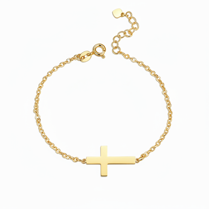 Pulseira com Nome "Sideways Cross"