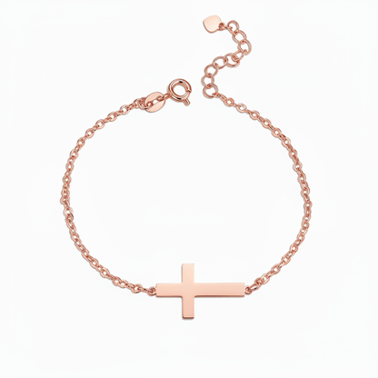 Pulseira com Nome "Sideways Cross"