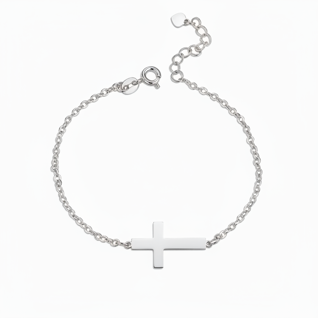 Pulseira com Nome "Sideways Cross"