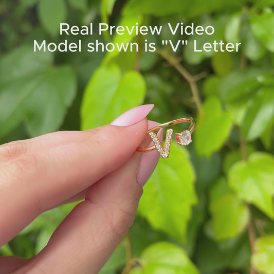 Anel Ajustável com Inicial "Clássico"