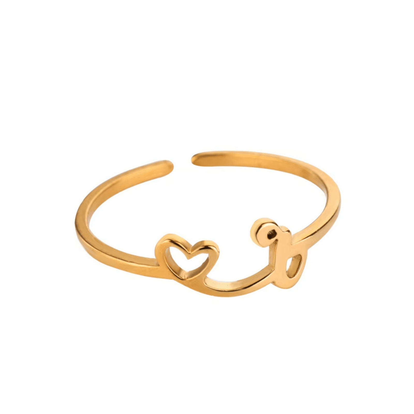 RICCARDI - BAGUE AJUSTABLE "Initial Heart Ring" - Riccardi